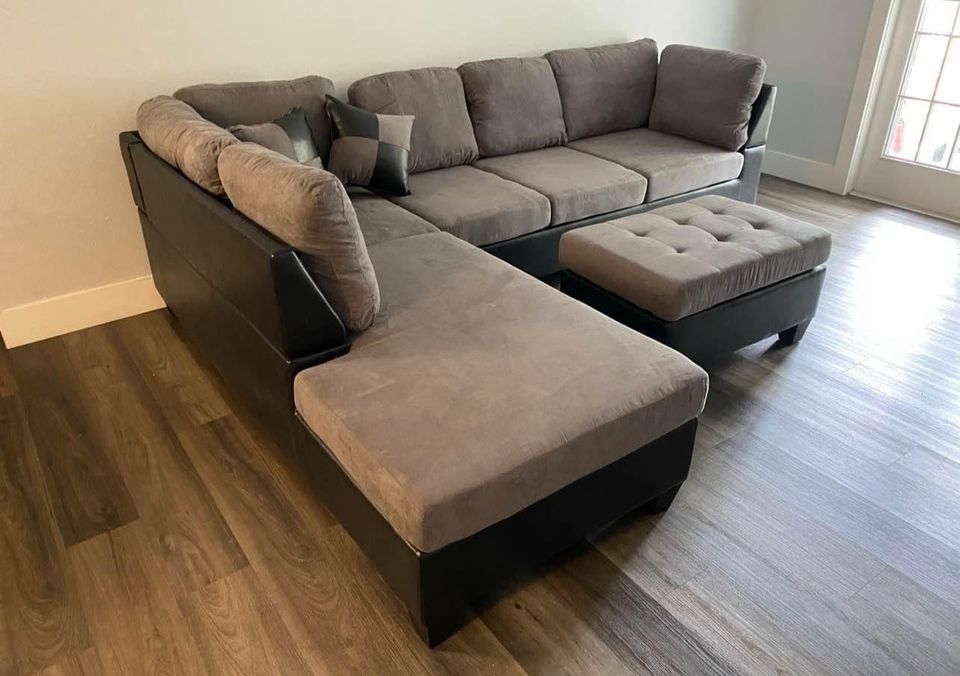 Brand New Beige Sectional Sofa-Couch