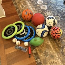 Kids Sports Balls & Outdoor Play Bundle + New Tennis Balls