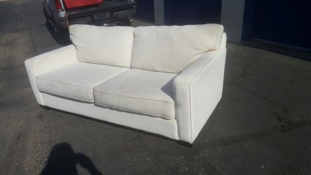 XL White Fabric Couch Free Delivery!