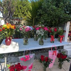 Premade Flower Arrangement With Bag Included