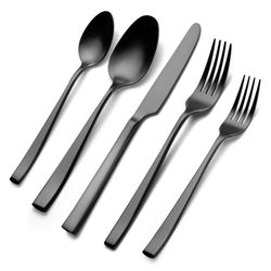 EIUBUIE Matte Black 40 Pieces Set For 8 People