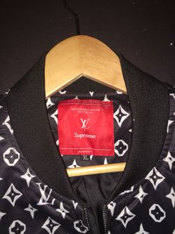 Louis Vuitton x Supreme Size XL Black LV monogram men's long