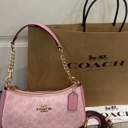 Pink Coach Shoulder Bag 