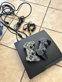 playstation with controllers 