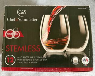 Stemless Wine Glasses (Set of 12)