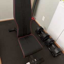 Nuobell Adjustable Dumbbells with Adjustable Bench