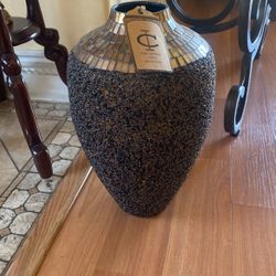 Mosaic Vase And Elegant Candle Stands Set