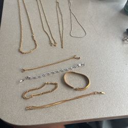 Ladies Costume Fashion Jewelry Four Necklaces Five Bracelets