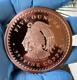 5oz. .999 Fine Copper Aztec Calendar Bullion