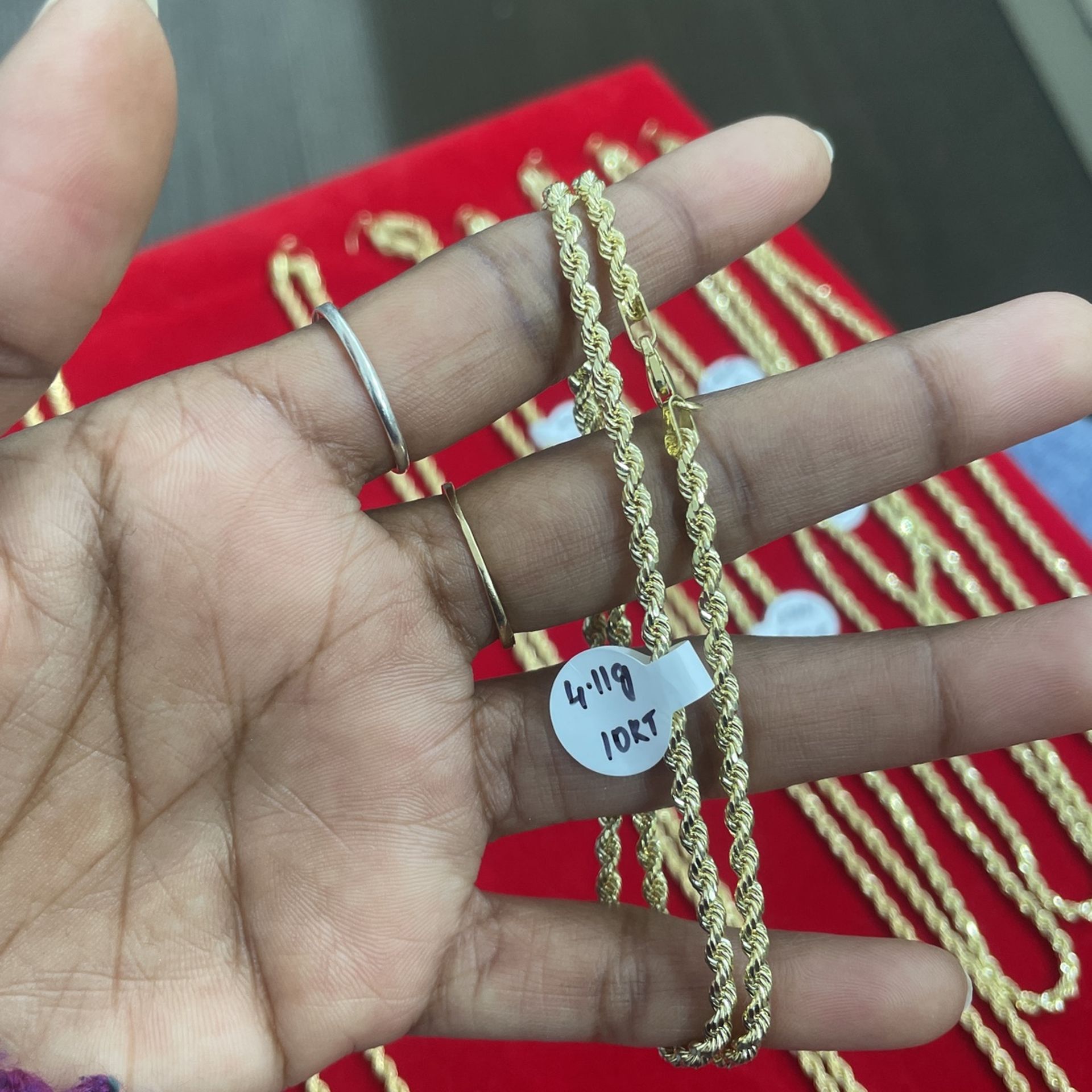 10 KT Real Gold Rope Chain