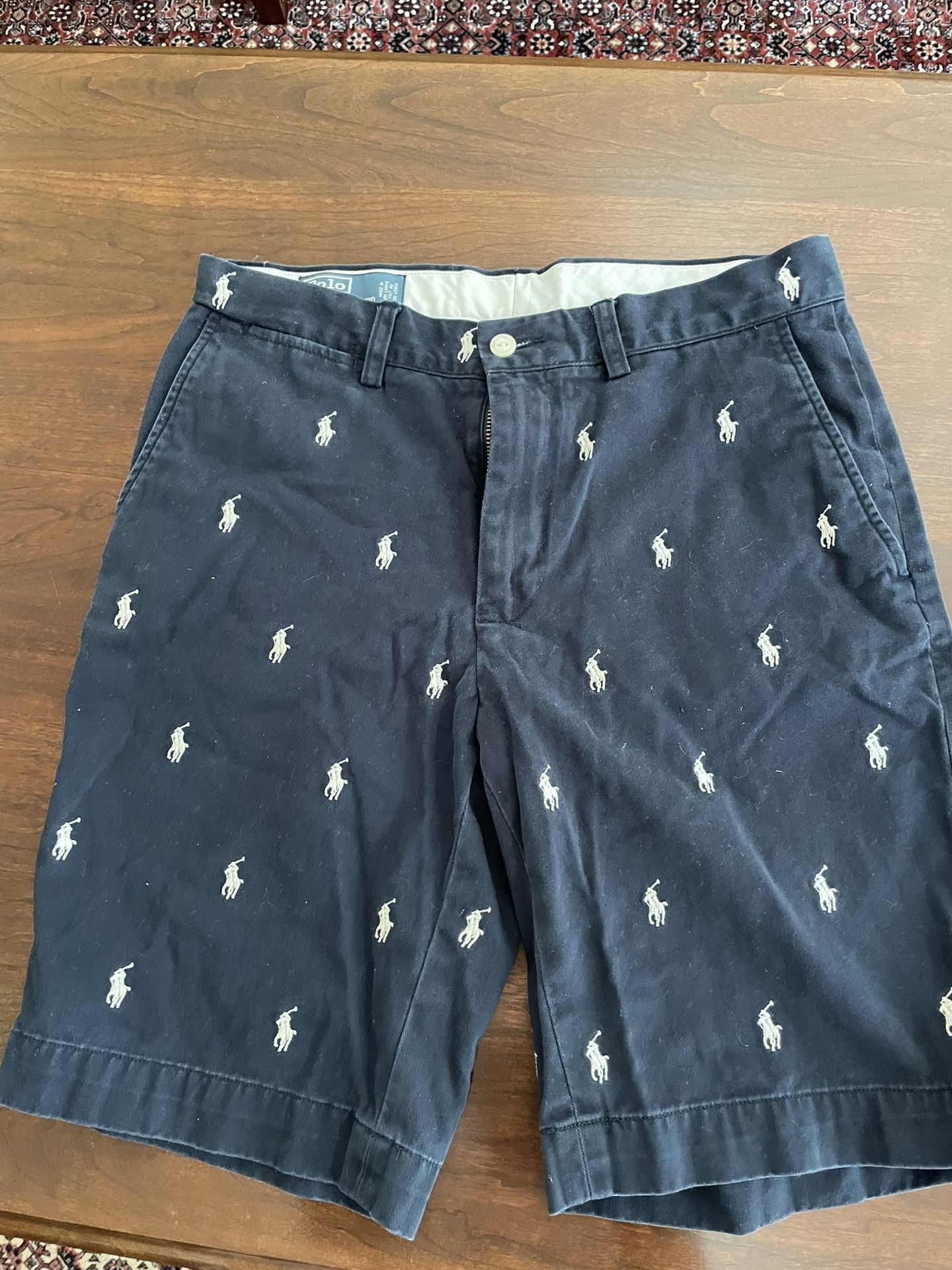 Polo Ralph Lauren All Over Pony Embroidered Shorts Blue