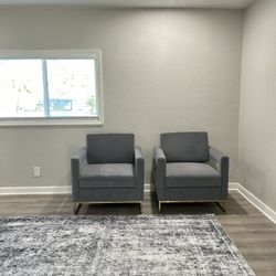 2 velvet Accent Chairs (Brand New)