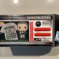 Peter Venkman Slimed Funko Pop + Shirt *MINT SEALED* 2019 SDCC Summer Convention Gamestop Exclusive Ghostbusters 744 with protector Movies Bill Murray
