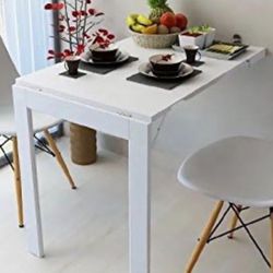 Wall Mounted Table Space Saver Fold Out Convertible Desk (White), 35 in x 24 in x 29 