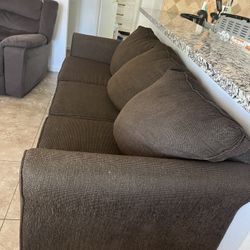 Dark Brown Sofa & Recliner 