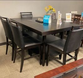 Brand New 7pc. Black Counter Height Dining Table Set 