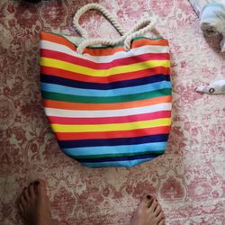 Stripped Beach Bag