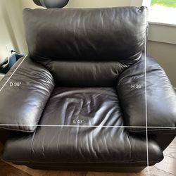 Danial Florence 1-seat Leather Sofa - Espresso Color
