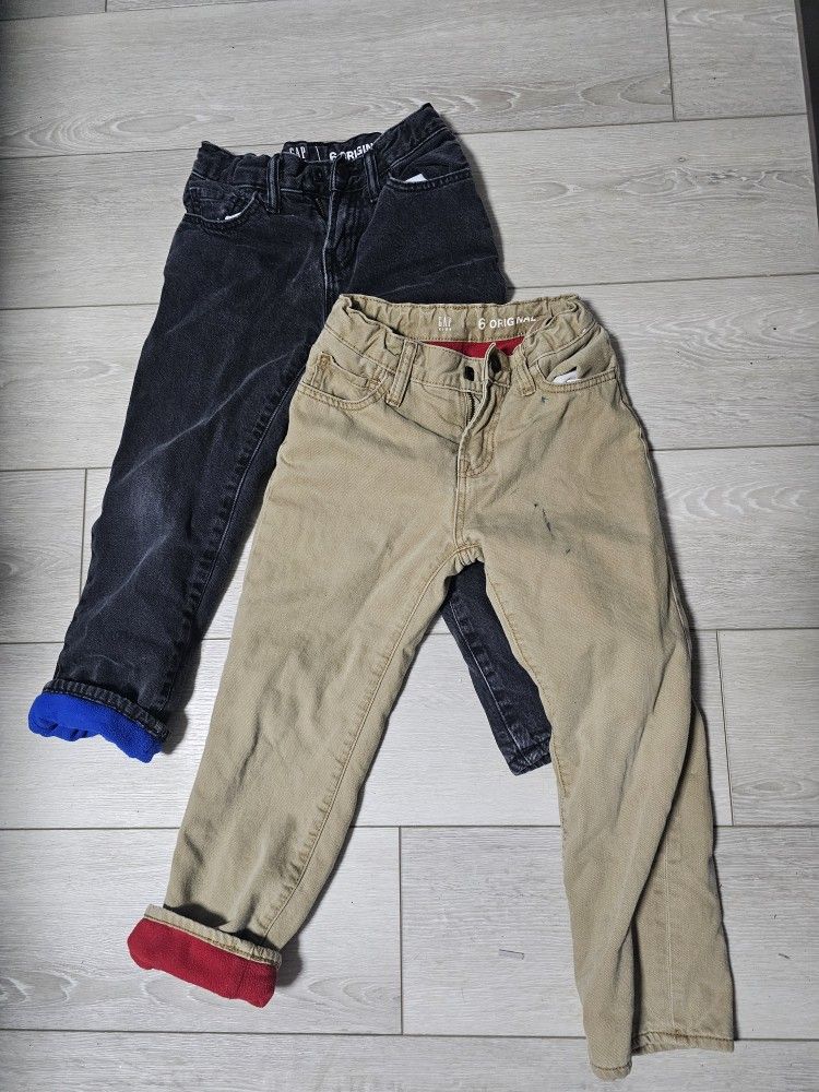GAP Boys Fleece Lined Denim Size 6