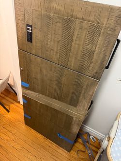 Raymour & Flanigan Fold-Down Standing Desk Cabinet w/ Built-In Outlet & USB 🔌
