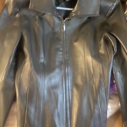 Black Leather Jacket Unisex Size Med
