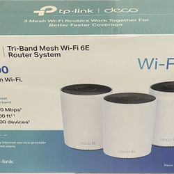 TP-Link Deco AXE5300 Wi-Fi 6E Tri-Band Whole-Home Mesh Wi-Fi System, 3-Pack Seal