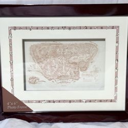 NIB Vintage Disneyland Dark Wood Frame