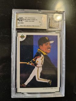 1991 Upper Deck #94 Barry Bonds Pittsburgh Pirates team checklist card,  BCCG 9