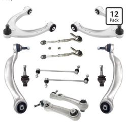 12 Pcs Suspension Kit Front Upper And Lower Control Arm Compatible With BMW 528i,535d,535i