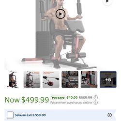 Home Gym Station, Workout Station with 150LBS Weight Stack, .
