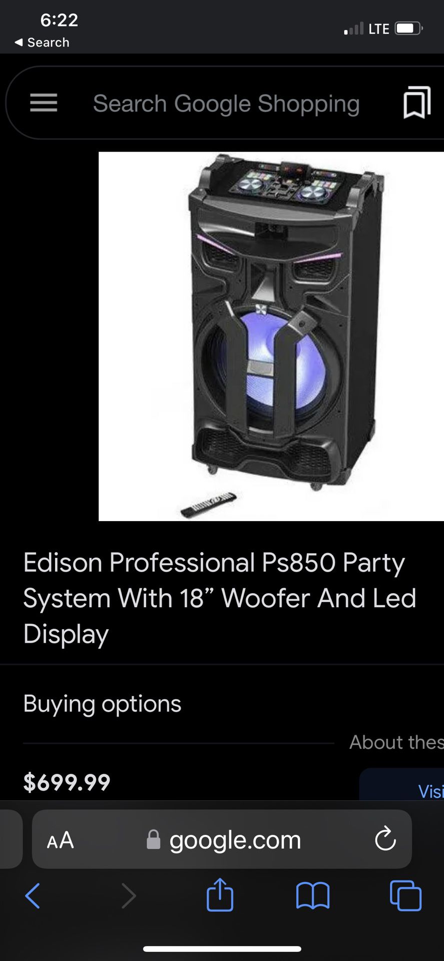 Edison portable Bluetooth speaker great for parties