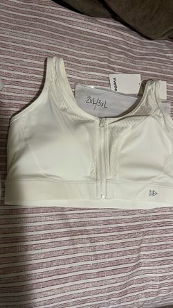 Sports Bra by Yvette with White Zip-Front Sports Bra 2XL/3XL