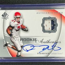 Super Sharp Upper Deck Ryan Mathews Rookie, Auto, Jersey,  # 102/299 Card
