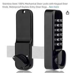 Mechanical door lock with key pad door knob, waterproof brand, new