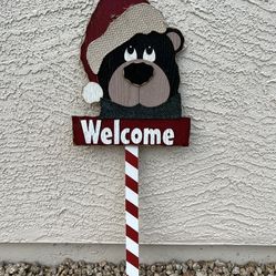 Wooden Welcome Stake Sign 