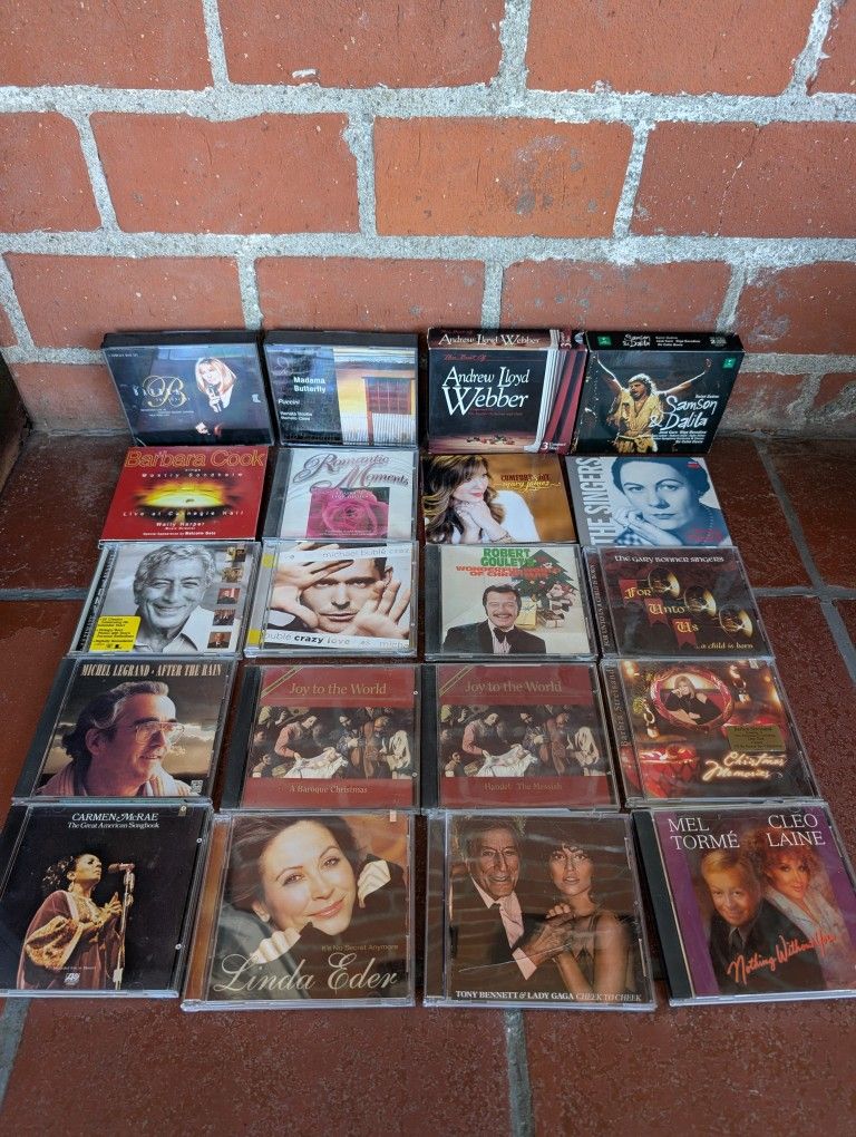 Lot Of 84 CDs With Two Nice Rotating Wood CD Storage Towers 