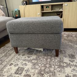 Gray Upholstered Ottoman