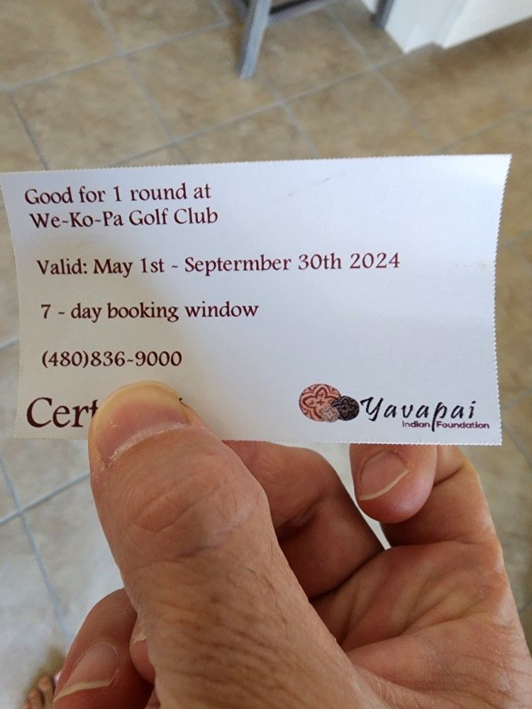 We Ko Pa Golf Cert. Expires 9/30.