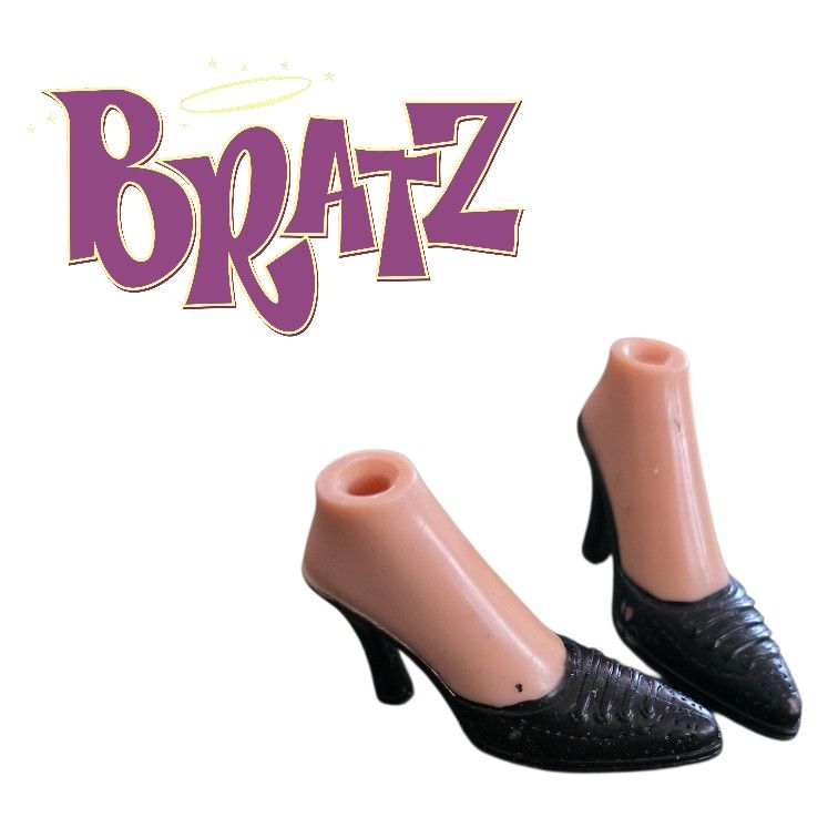 MGA Bratz Doll Black High Heels Shoes Feet Replacements Y2K