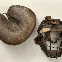 Vintage 1900’s Catchers Mask & Catchers Glove