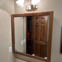 TWO Medicine Cabinets And Light Fixture