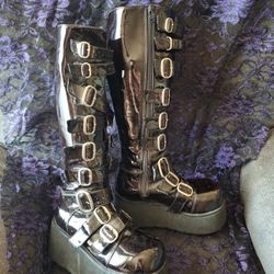 Hot Topic Platform Boots Buckle Halloween Goth 