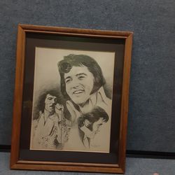1978 penny alexander graphite sketch of elvis framed picture 