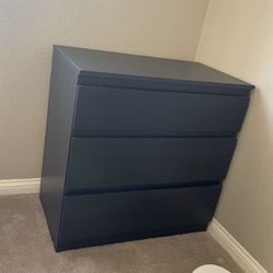 Ikea 3 -drawer Dresser Black MALM