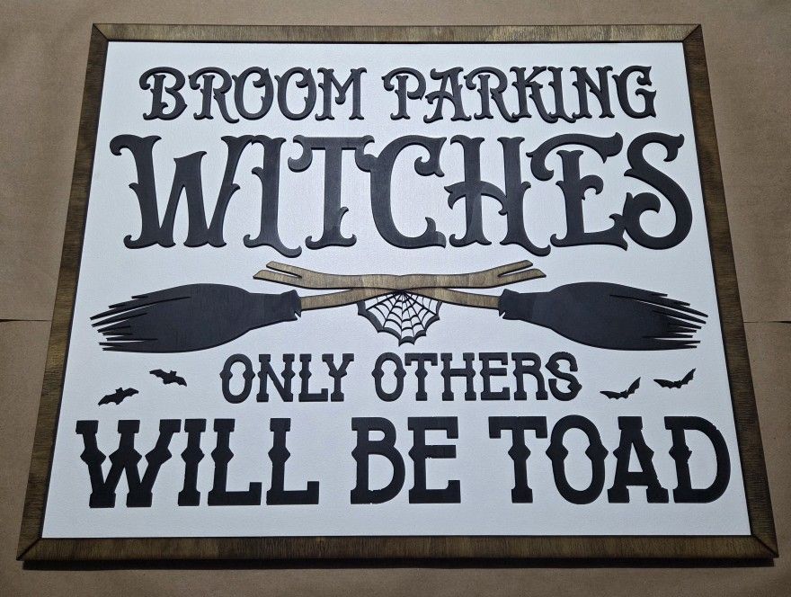 Custom Glow In The Dark Witch Parking Sign
