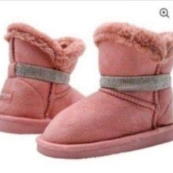 New Little Girl Bebe Winter Boots Sequined Sequin Bling Boots Blush Pink Booties Shoes Size 1 Botas Rosa De Nina Nuevas  Zapatos