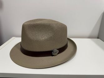 Somcer tan woven fedora