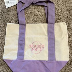trader joes mini tote bag purple