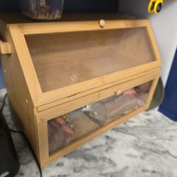 Two-Tier Bamboo Bread Box w/ Windows