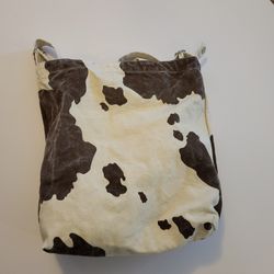 Brown Cow Print Tote Bag 